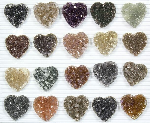 Lot: Druzy Amethyst/Quartz Heart Clusters ( Pieces) #84112